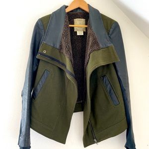 Pyrus London wool and vegan leather jacket